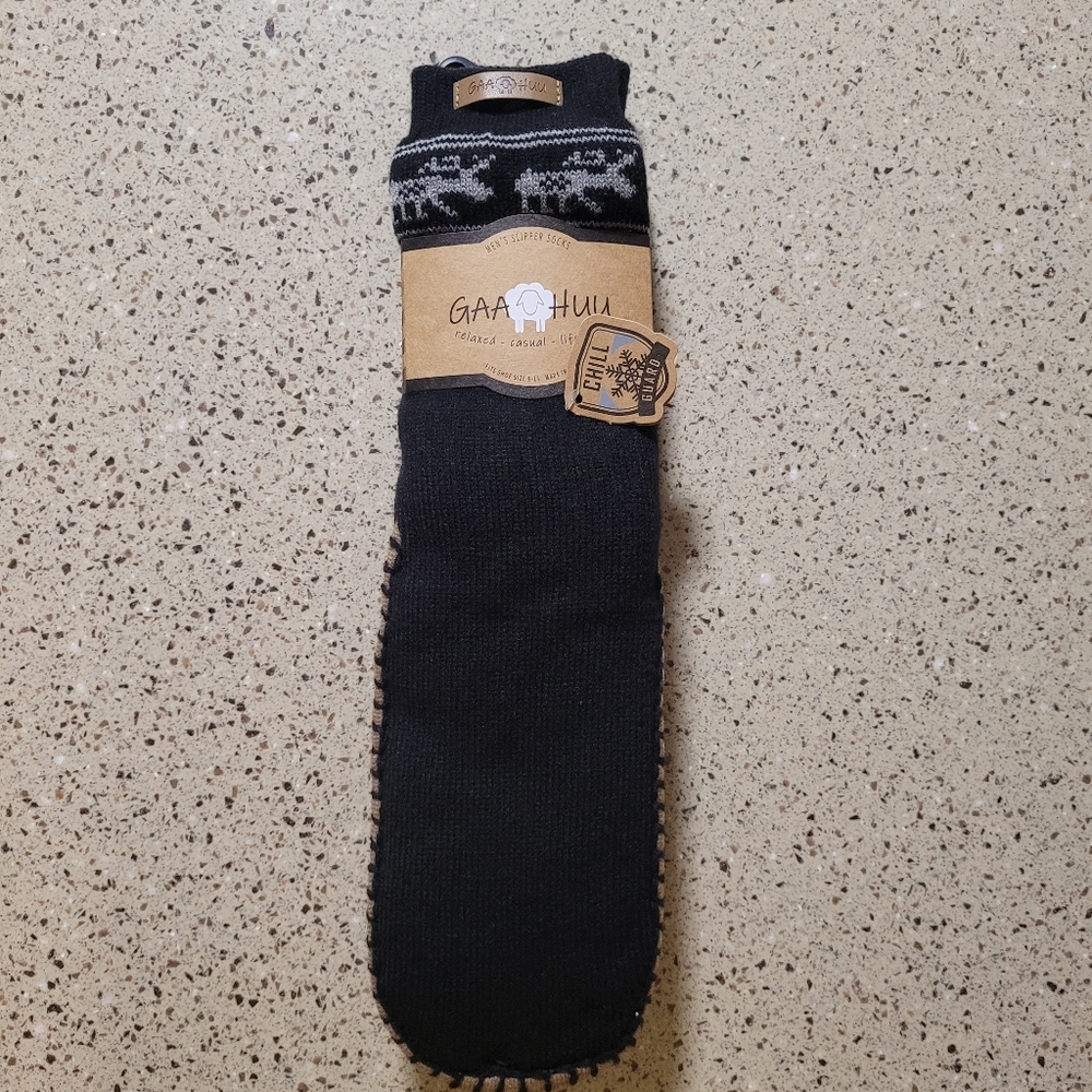 GaaHuu Mens Chill Guard Slipper Cabin Socks Non Slip Gripper Dots OSFM Cozy